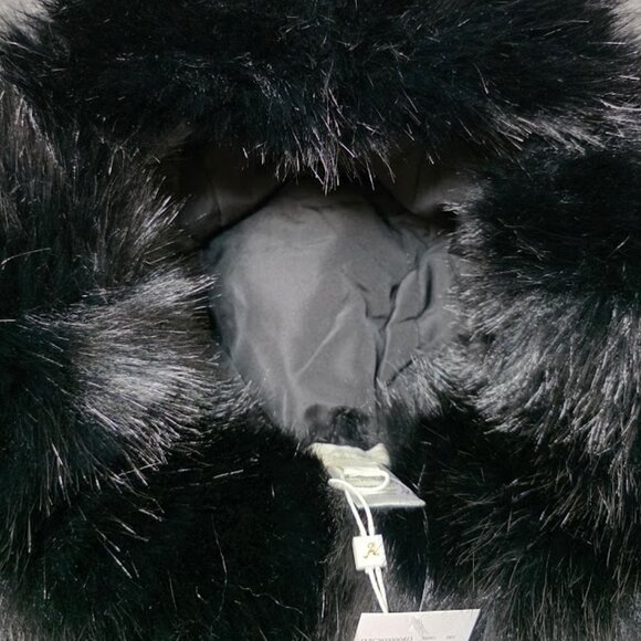 NWT Adrienne Landau Faux Fur Trapper Hat in Black OS - Picture 11 of 12